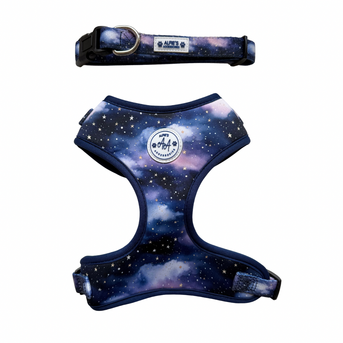 Starry Skies Harness and Collar Bundle