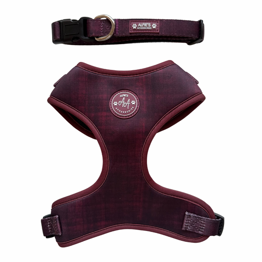 Burgundy Dream Harness and Collar Bundle